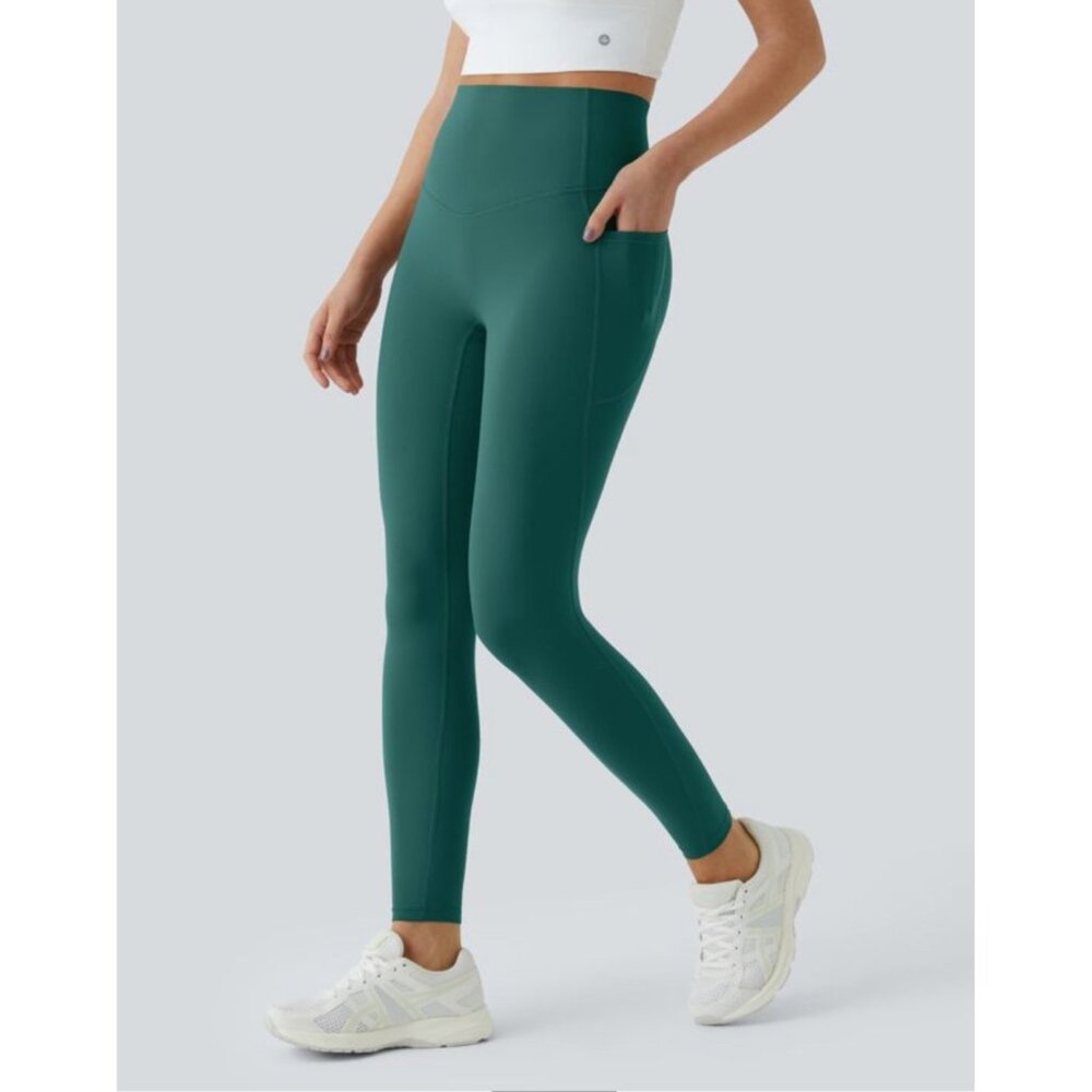 Halara So Cinched Tummy Control Shaping UltraSculpt Leggings Pockets Sz XS Full